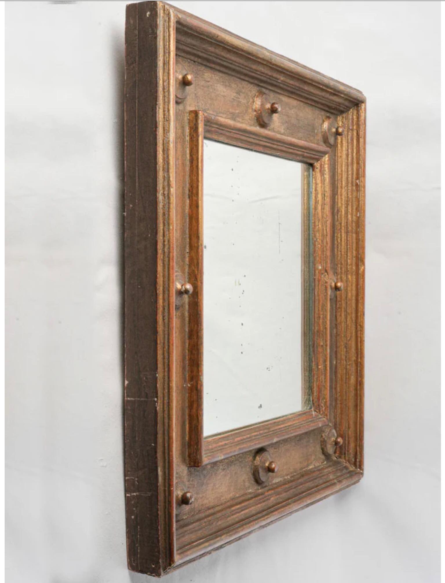 French 1880 Arts & Crafts Style Oak Mercury Mirror