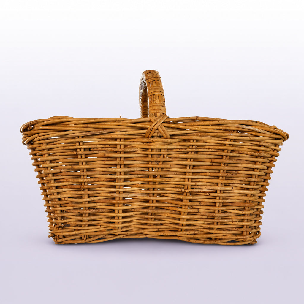 1920 Antique French Basket with Unusual Weave