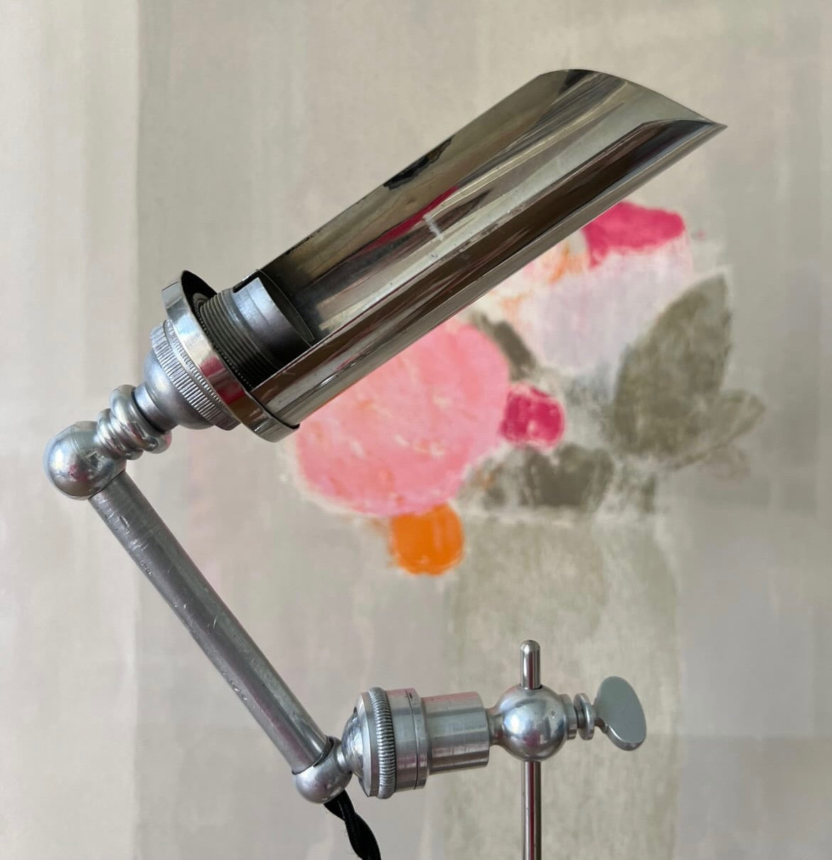 French 1930s Adjustable Nickel Lamp