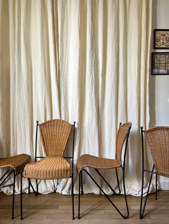 French Mid-Century Weinberg Rattan Chairs