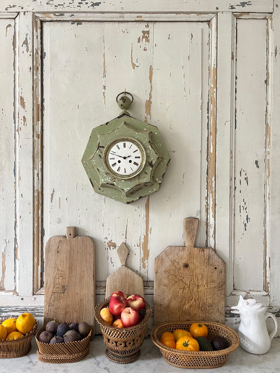 French Roman Numbered Enamel Clock