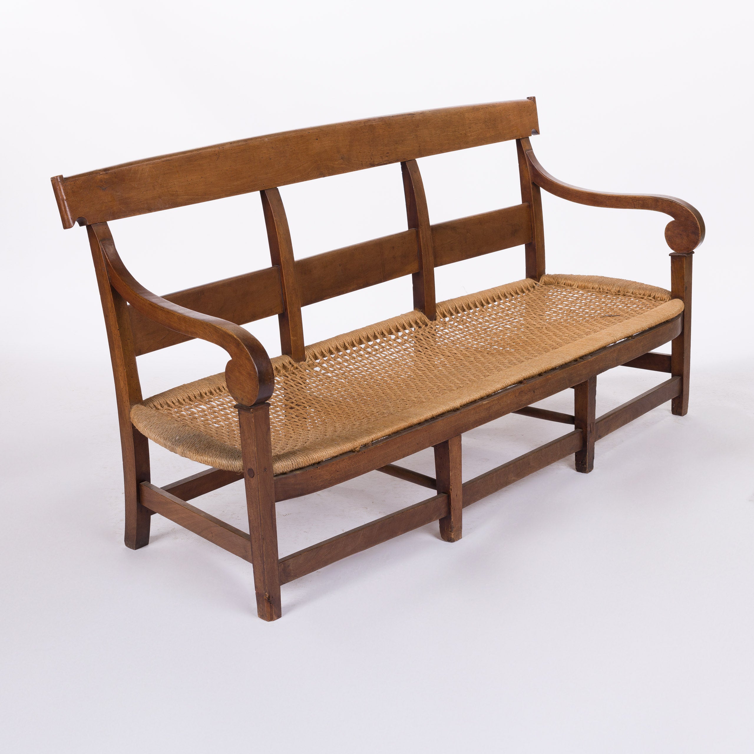 French Cherry Wood Bench - Directoire Period