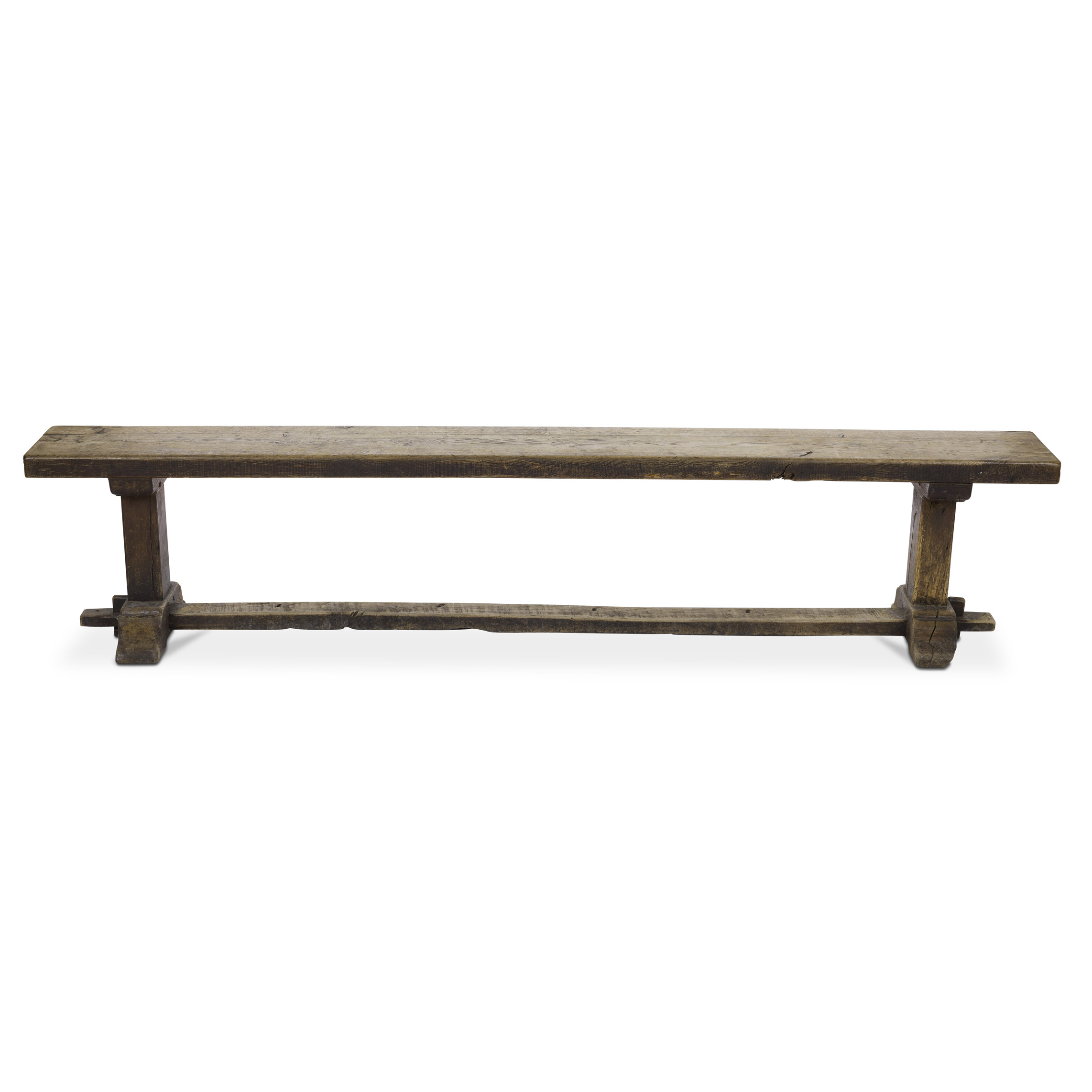 French Oak Bench w/ Detail on Legs