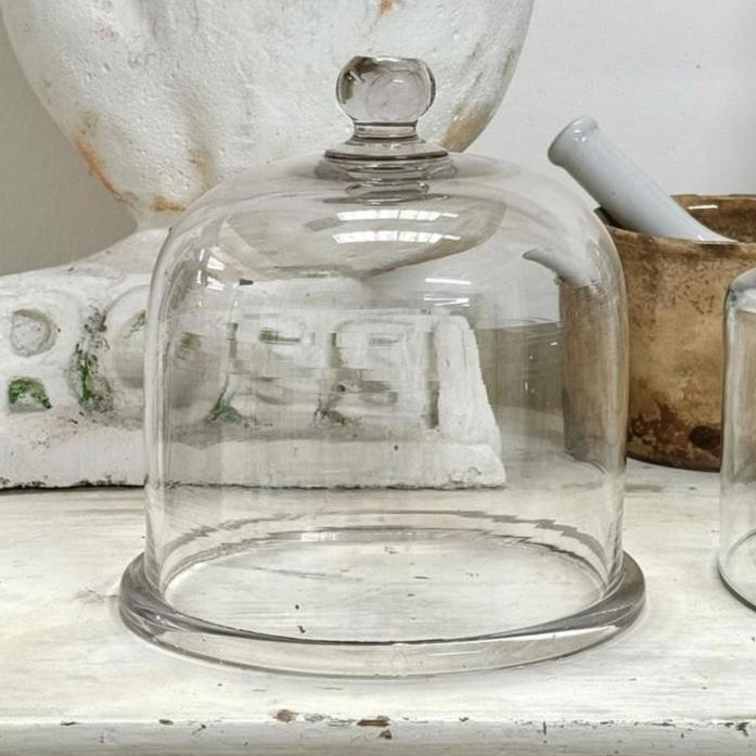 1920 Glass Cloche with Round Knob