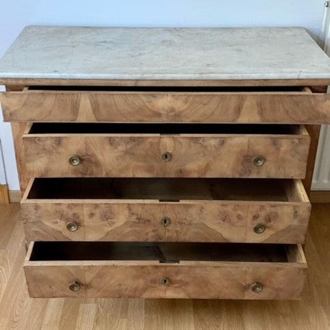 Antique Walnut Chest of Drawers with Marble Top