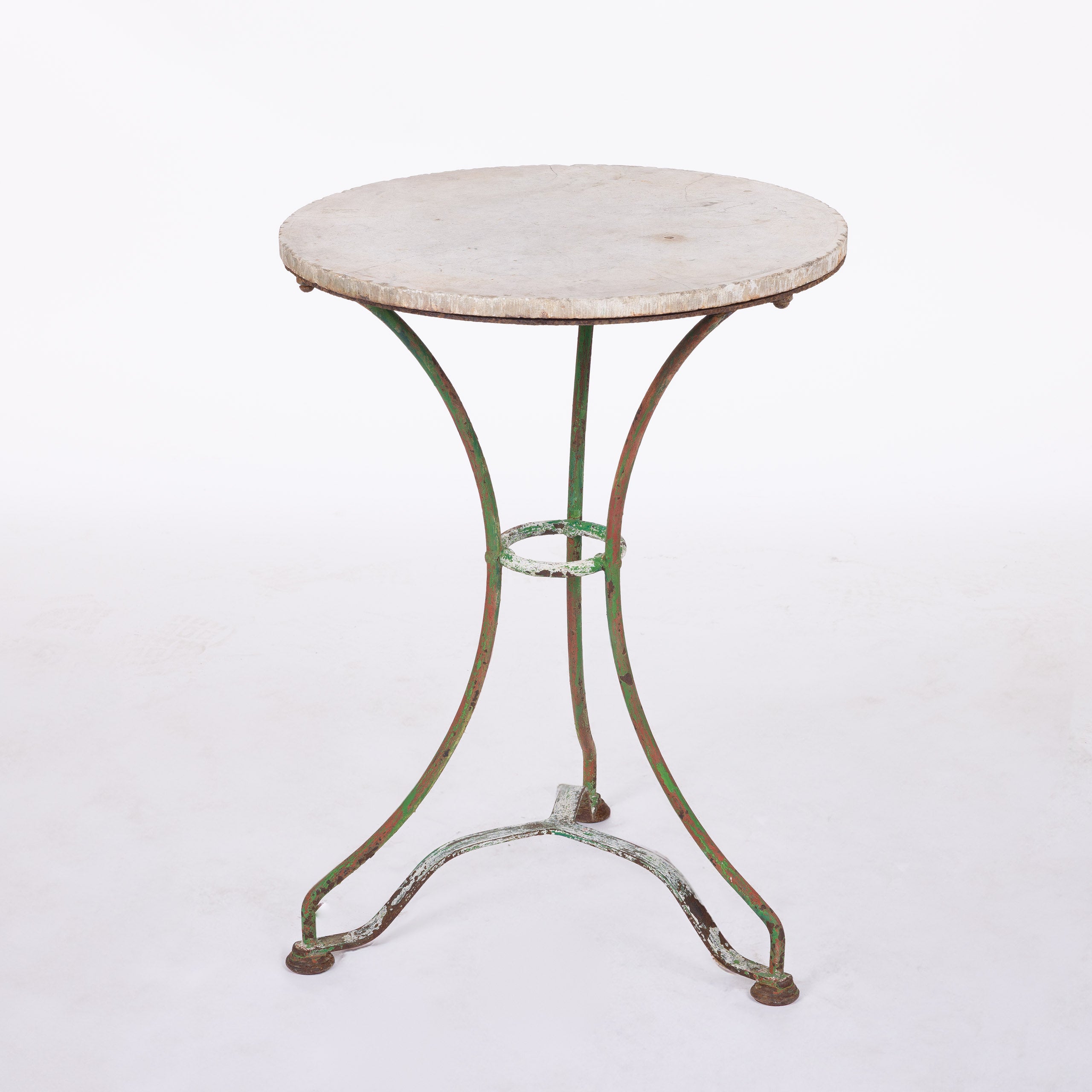 Marble Top Bistro Table with Green Base