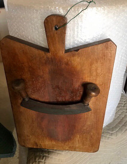 French Late 19th Century Cutting Board w/ Curved Cutting Tool