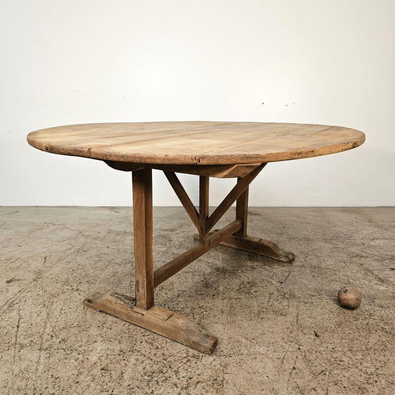 French 1920 Cherry Wood Oval Tilting Wine Table