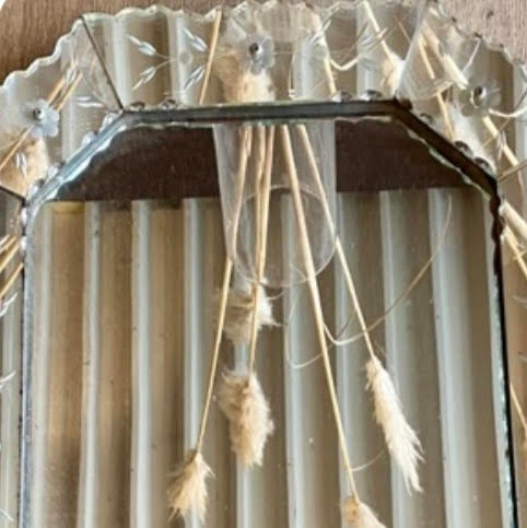 Venetian Style Mirror with Floral Etching