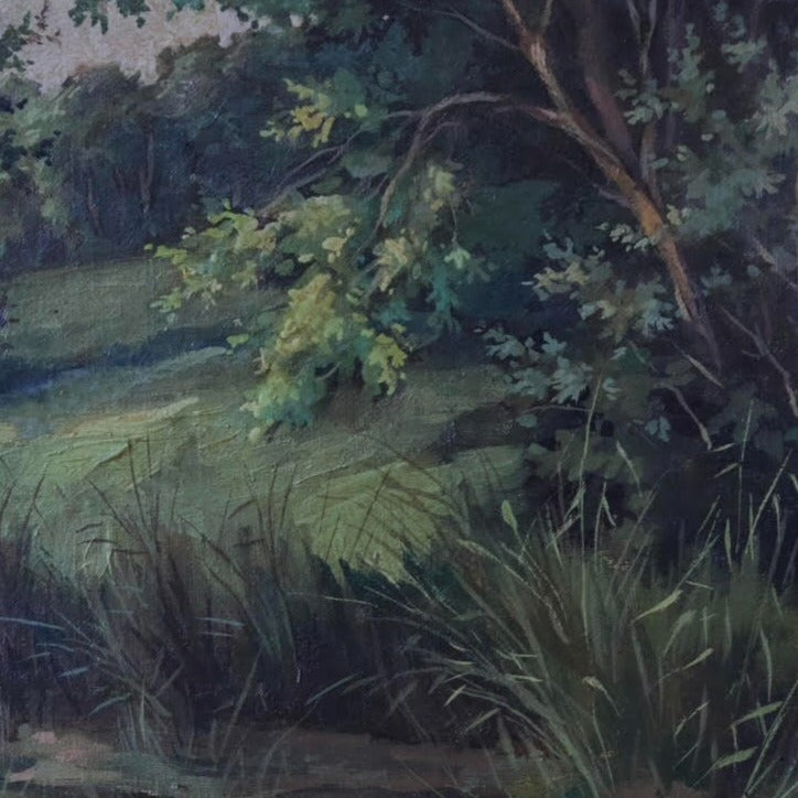 Unframed Oil on Canvas - French Village