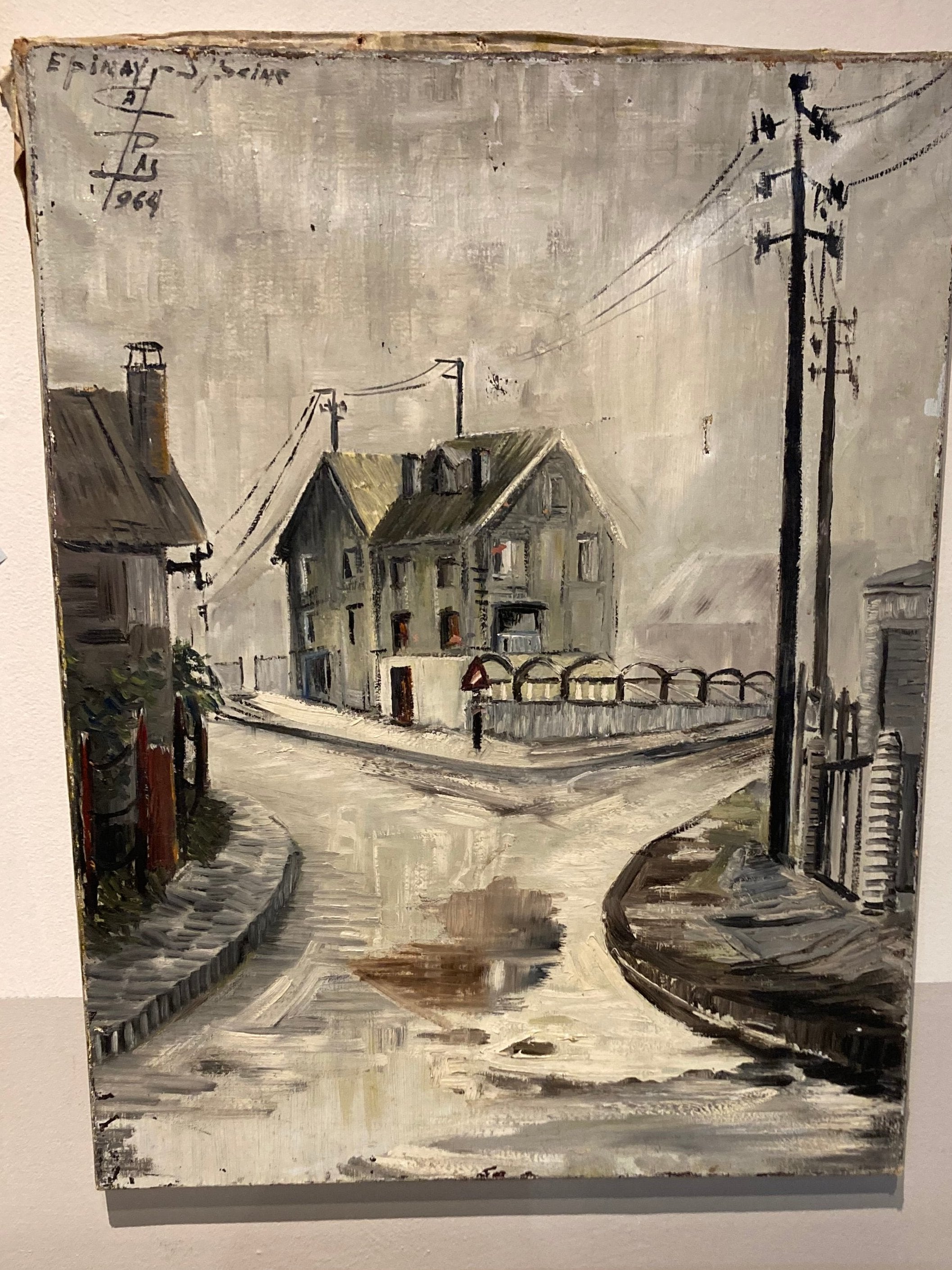 Unframed Oil on Canvas, Epinay sur Seine