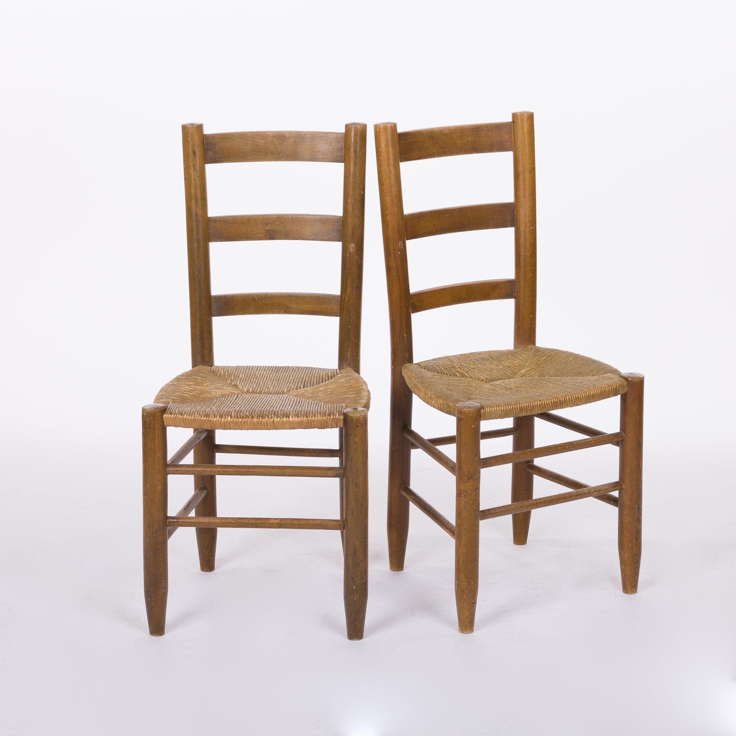 Charlott Perriand Style Chairs with Rush Seats