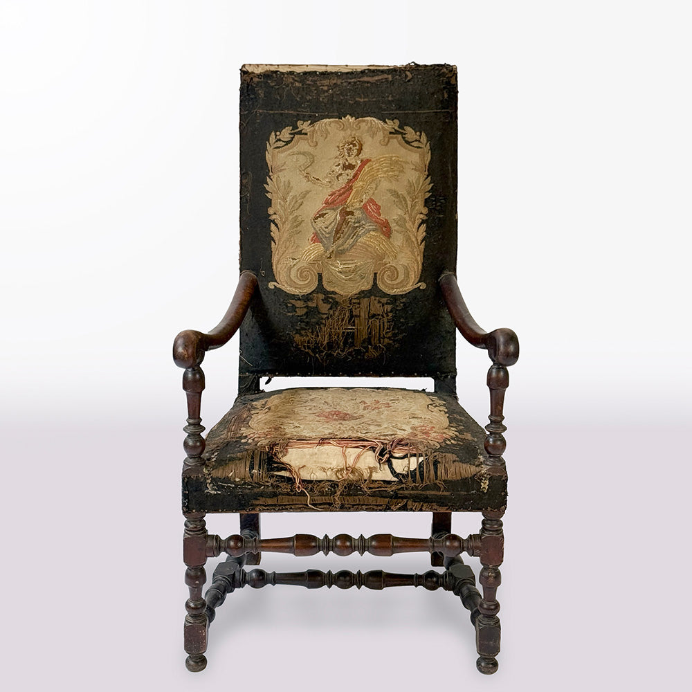 French Walnut Fauteuil Armchair 17th Century