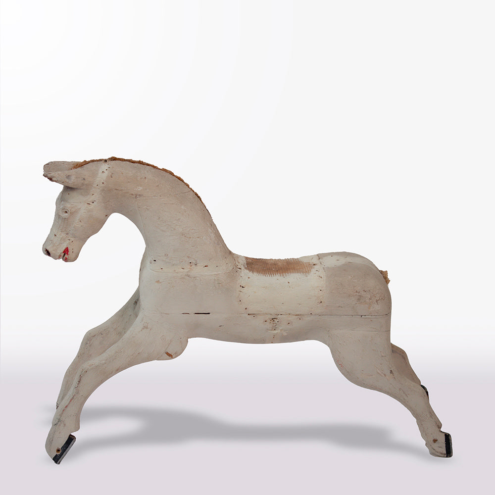 French White Painted Wooden Horse