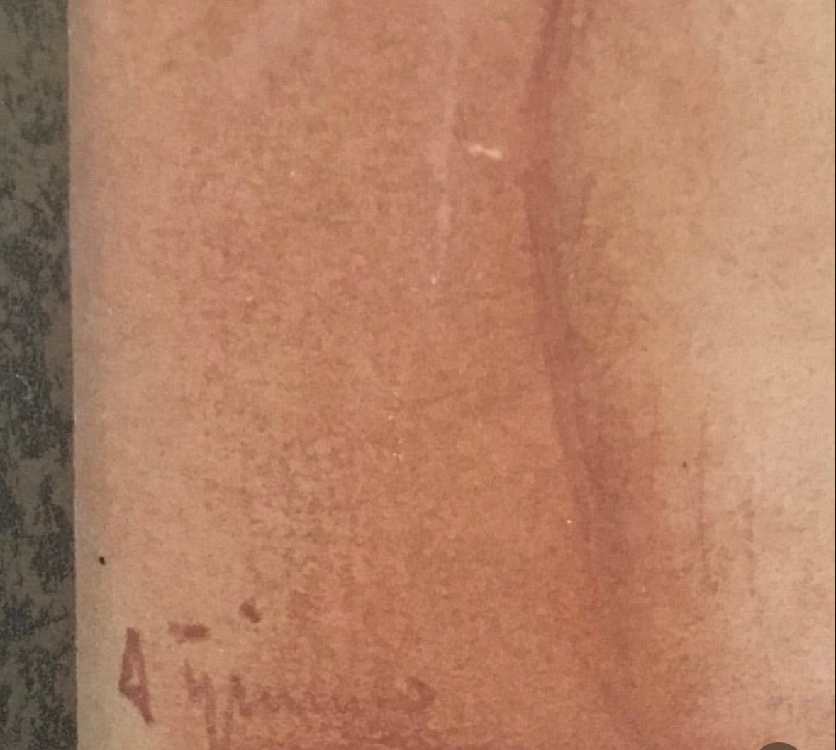 French Signed 19th Century Sanguine Chalk Nude Portrait