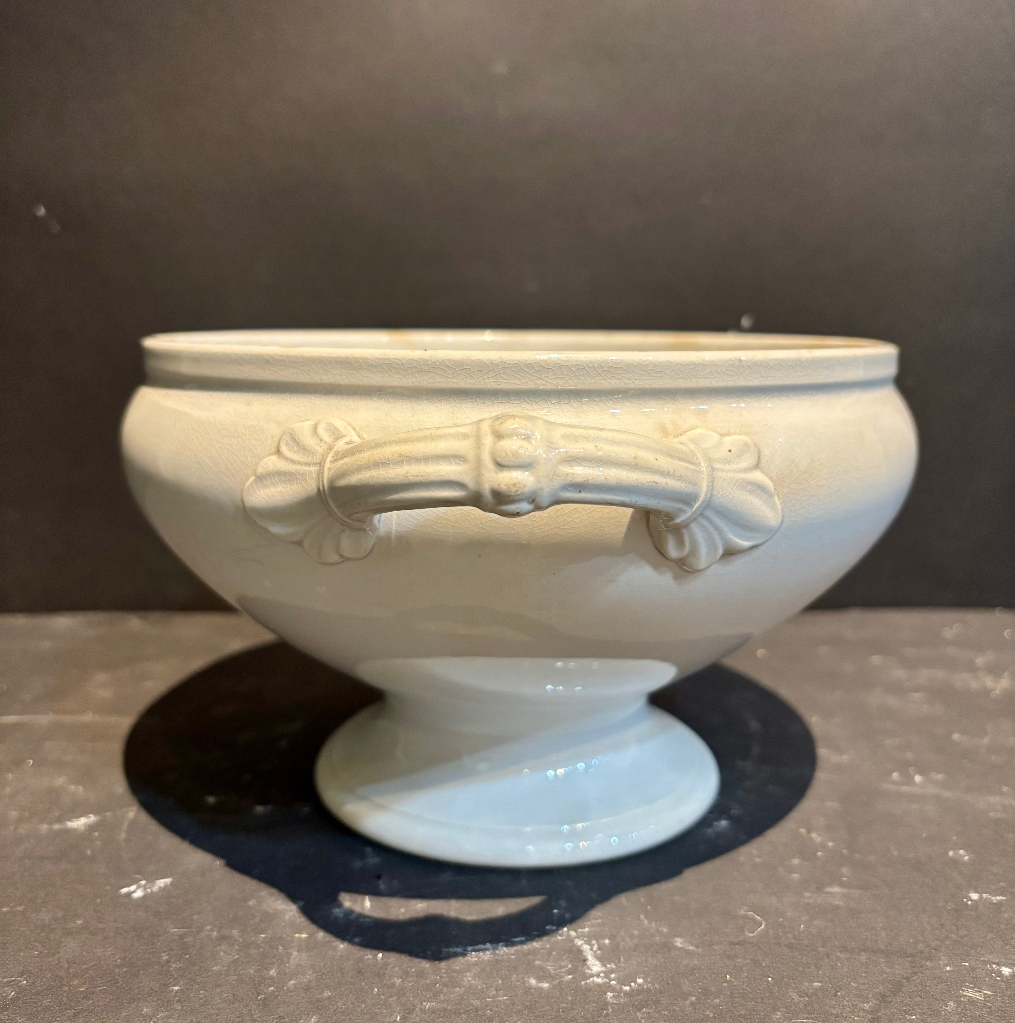 1900 French White French Soup Tureen