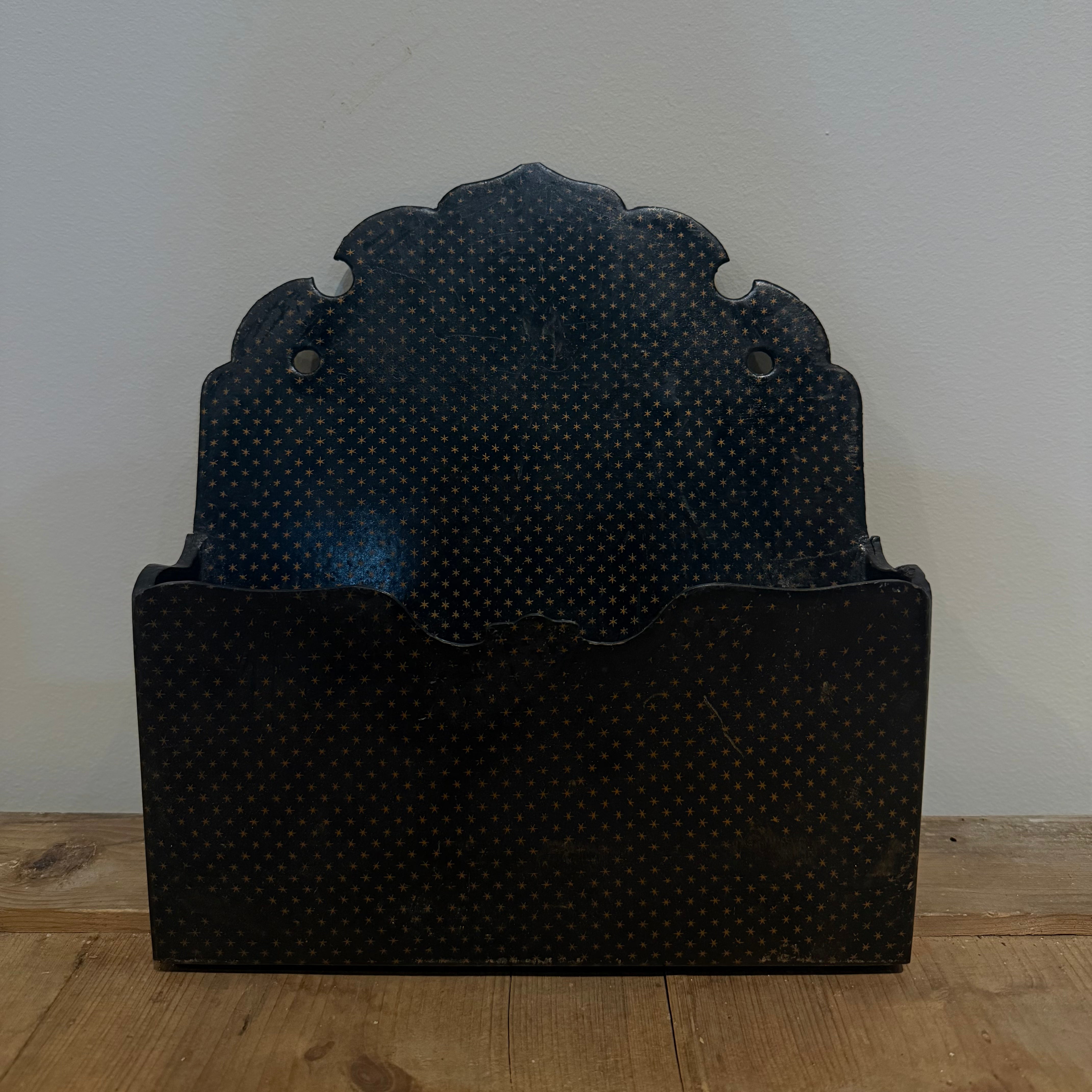 1880s Napoleon III Boiled Cardboard Letter Holder