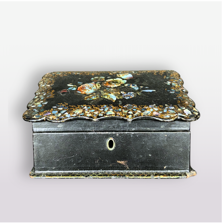 Papier Mache Box with Mother of Pearl inlay