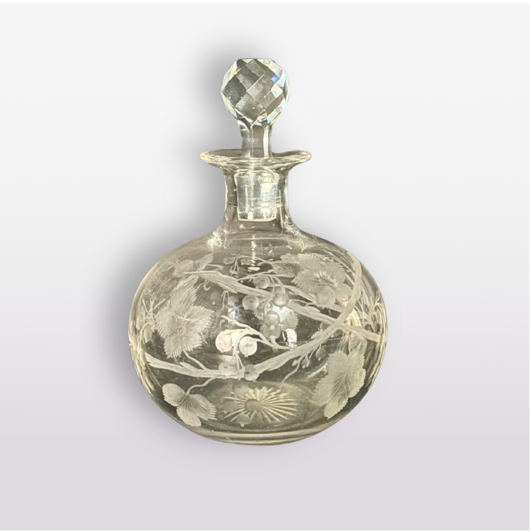 Etched Glass Perfume Bottle