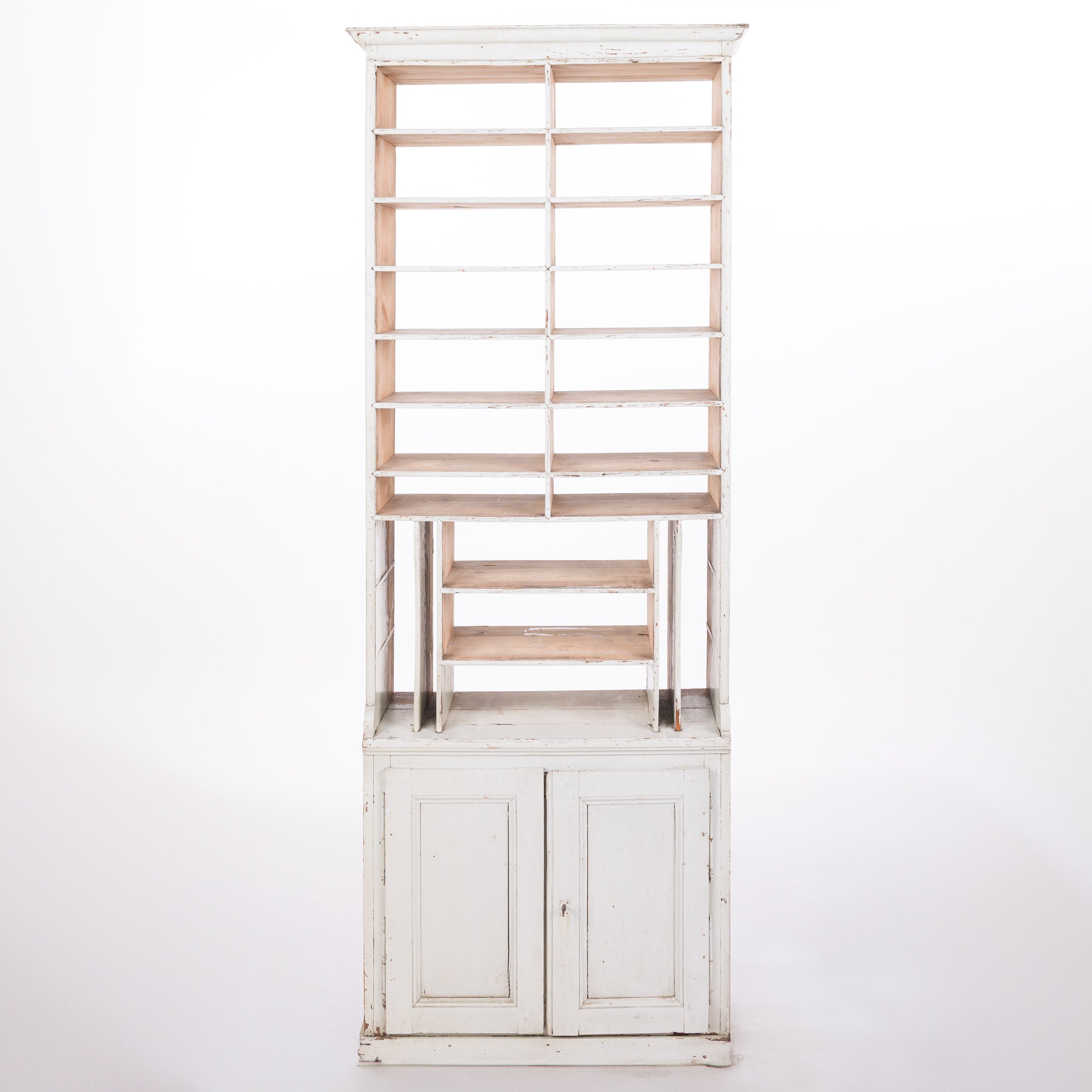 Tall Painted Cabinet with Open Shelving