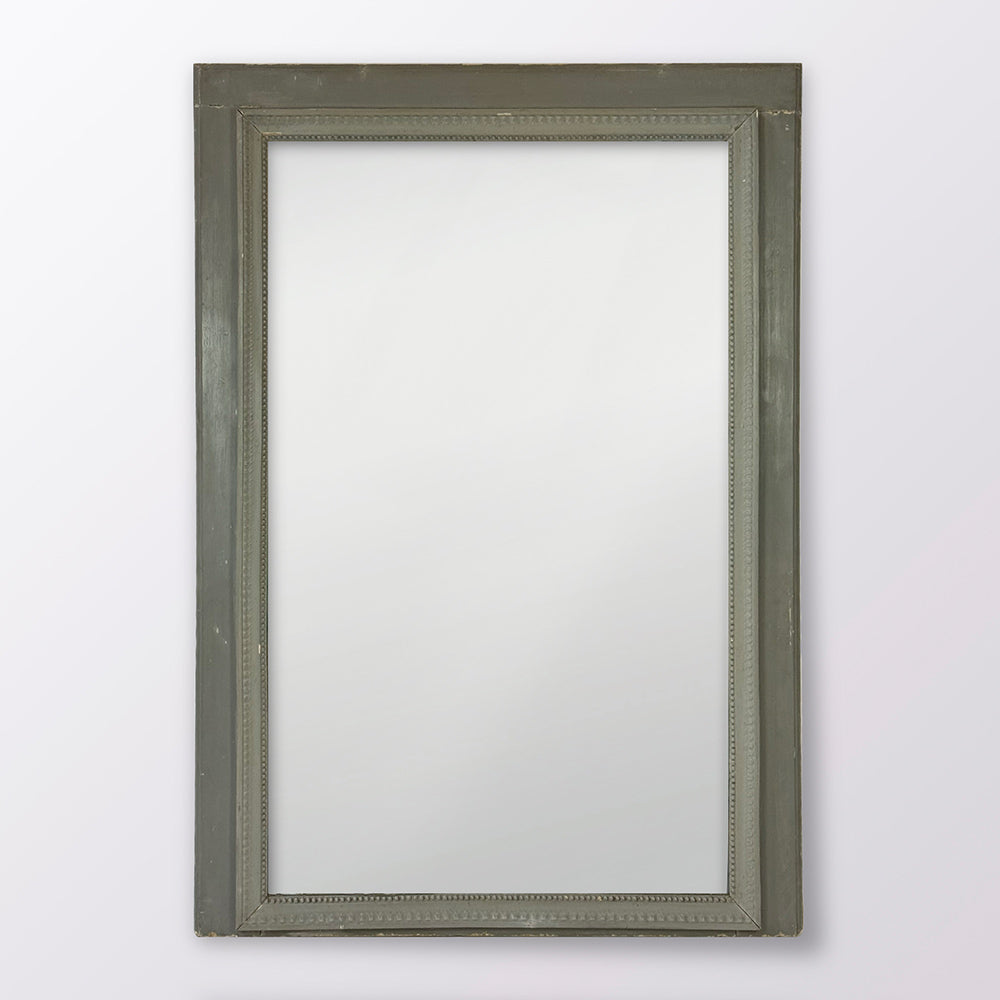 Louis XVI French Mercury Glass Mirror with Grey Finish