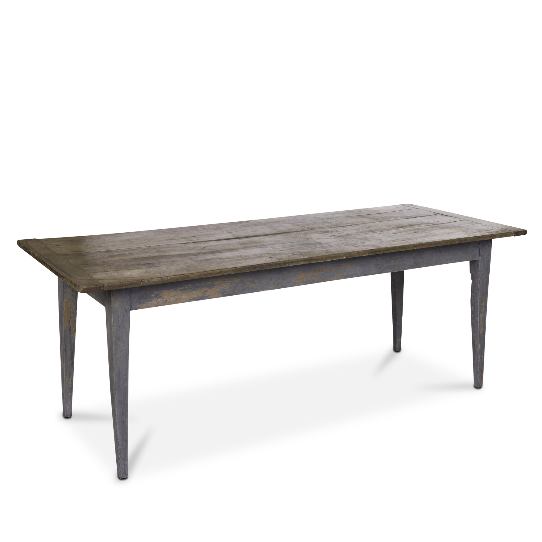 Walnut Farm Table with Painted Grey Base