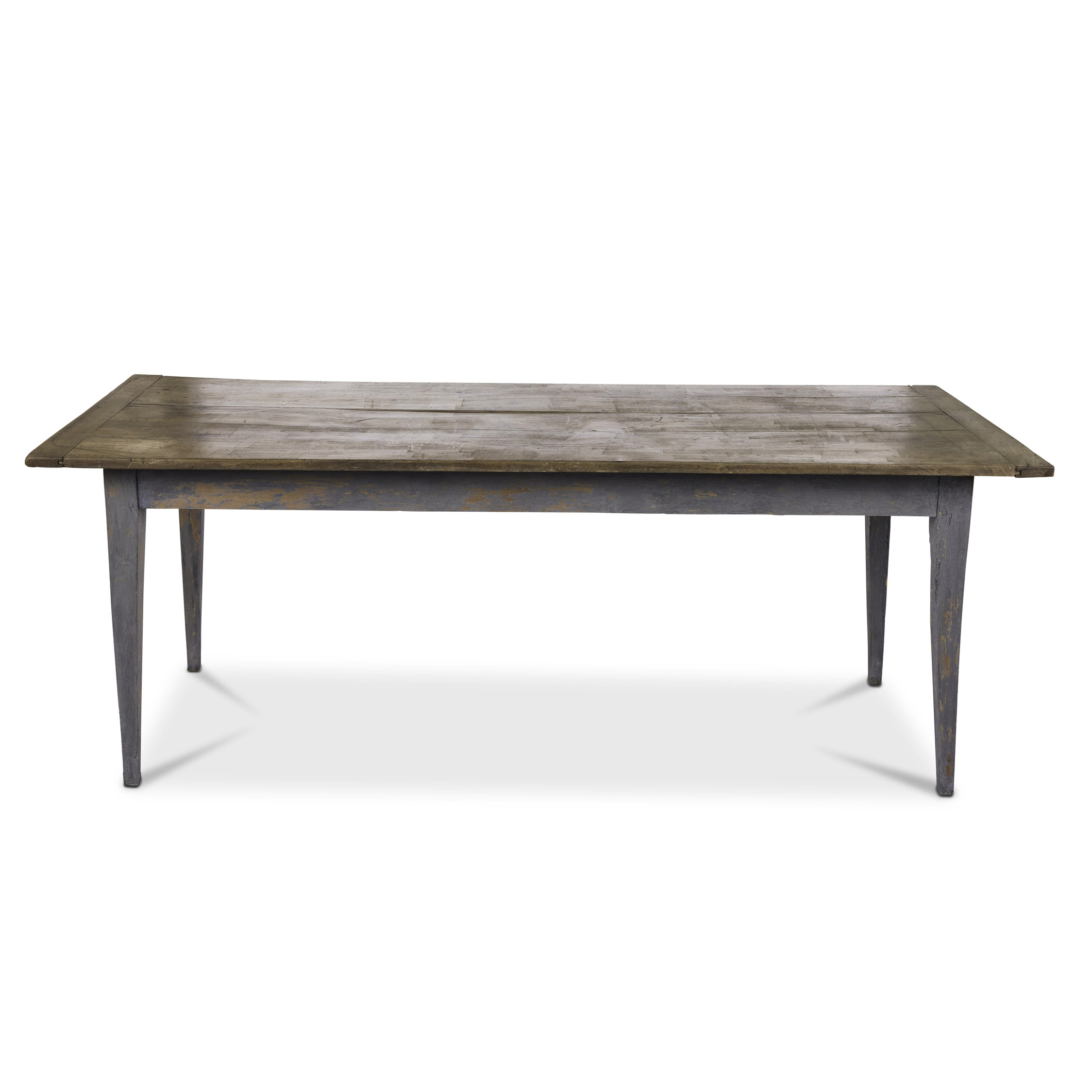 Walnut Farm Table with Painted Grey Base