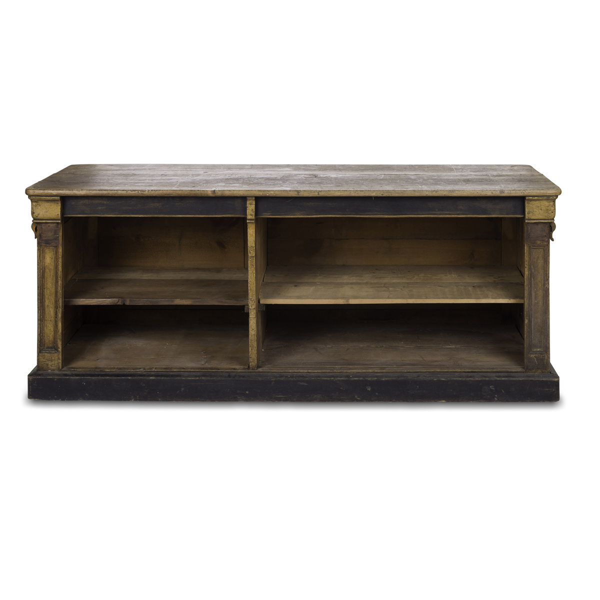 1800s Pine Grocery Counter Walnut Top