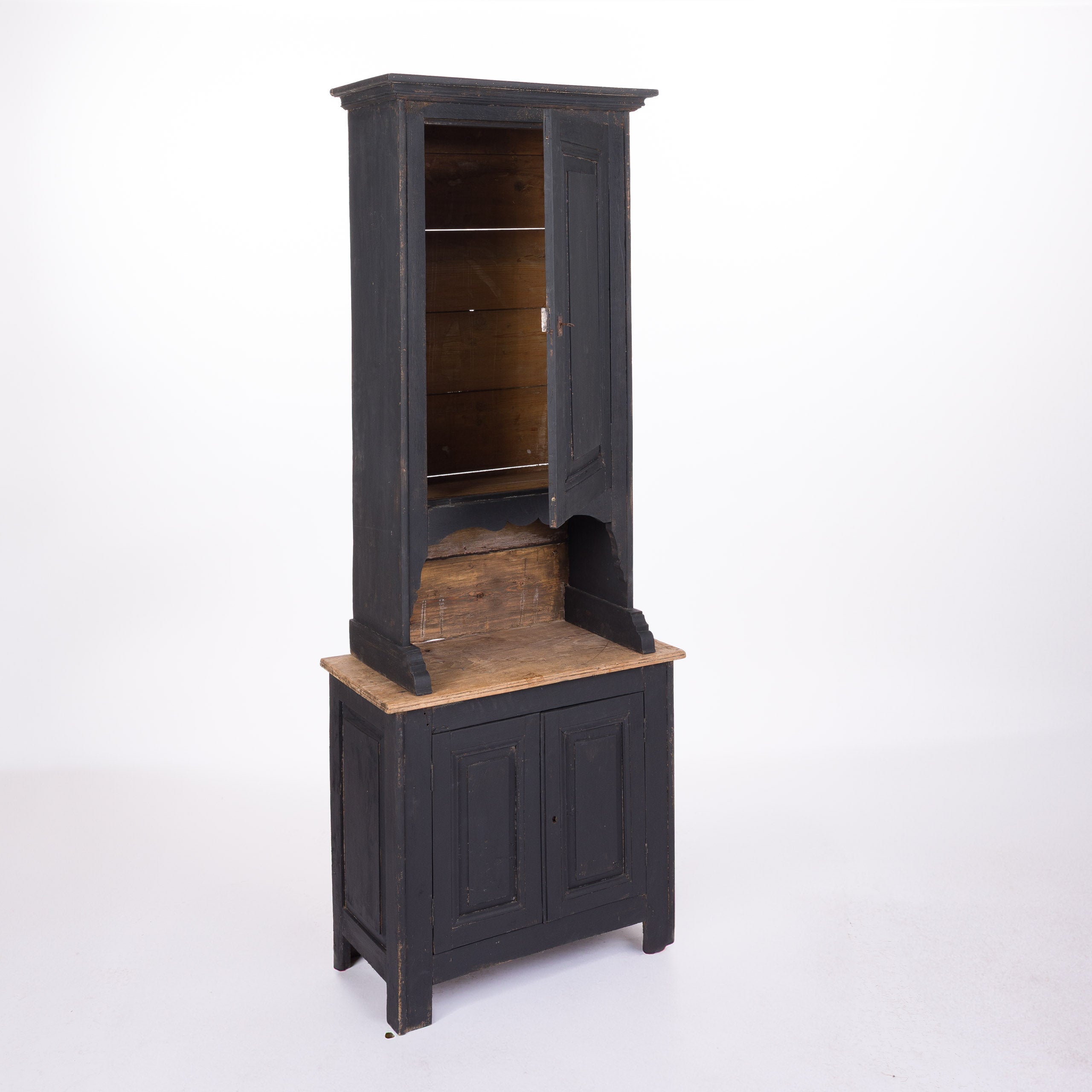 1920 French Black Buffet Deux Corps