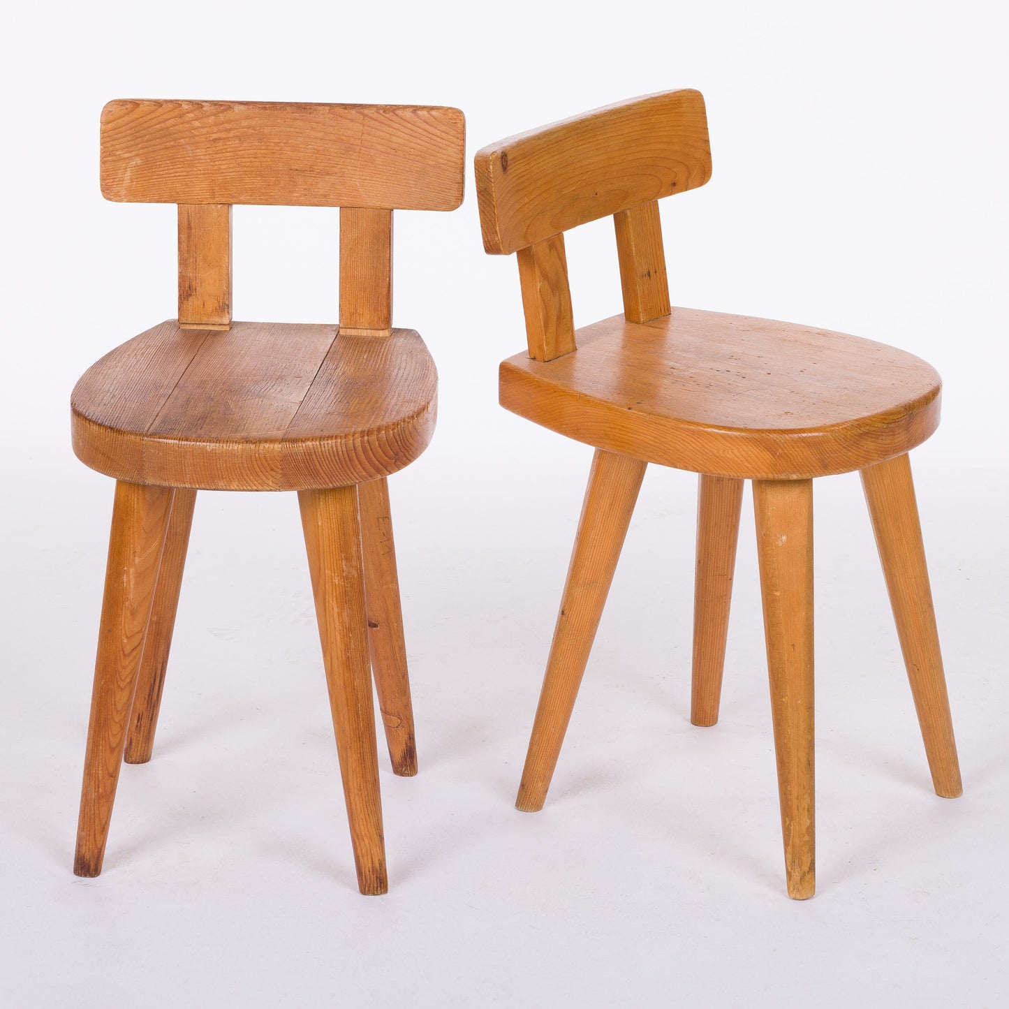 Charlotte Perriand Pair of Primitive Chairs from French Ski Resort