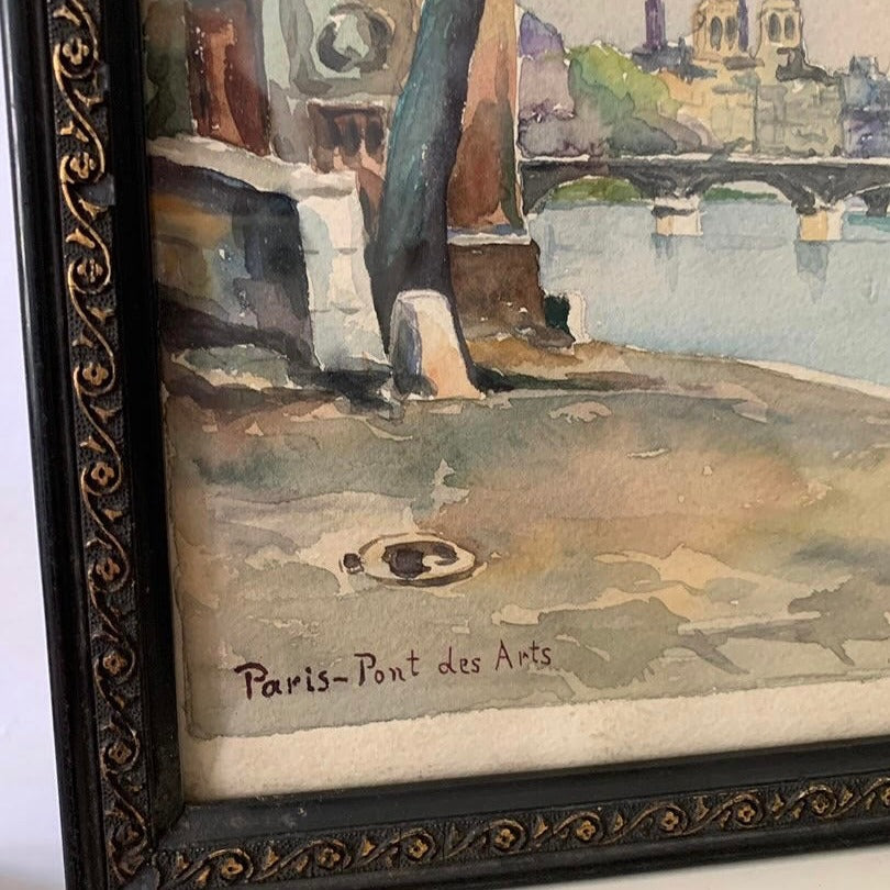 Framed Watercolor "Pont des Arts"