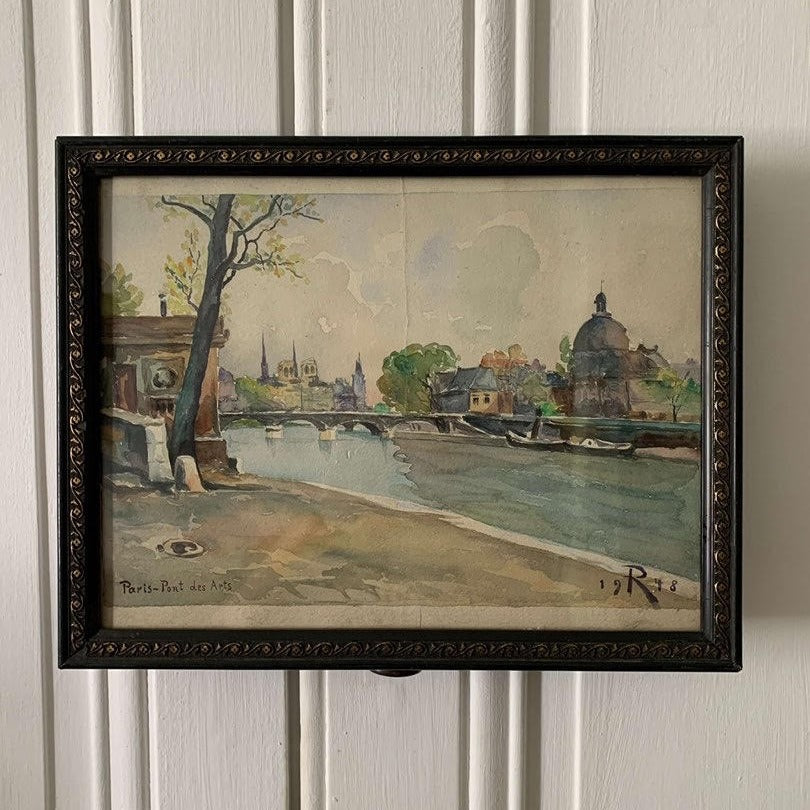 Framed Watercolor "Pont des Arts"