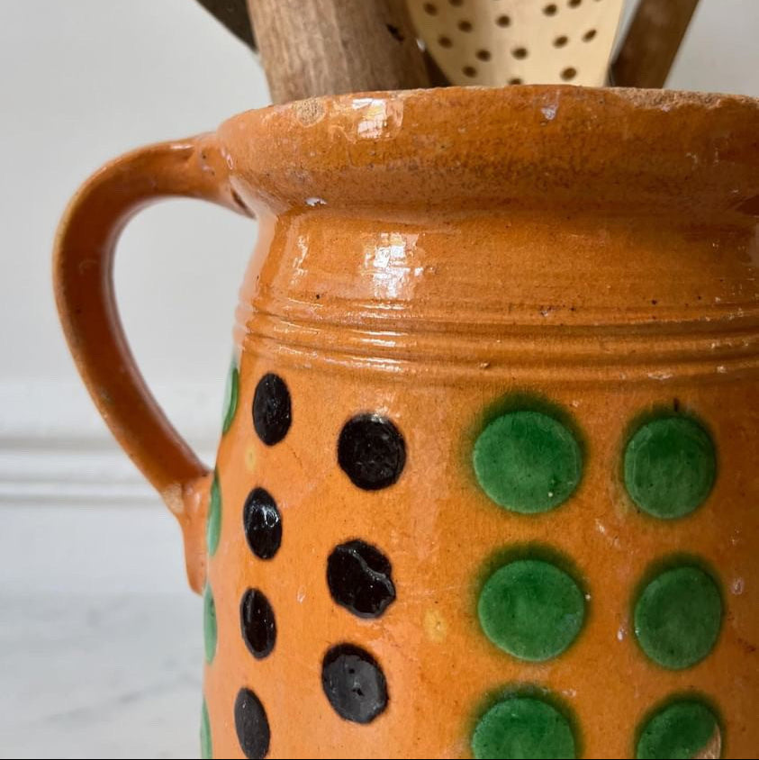 Polka Dot Pottery Milk Pitcher