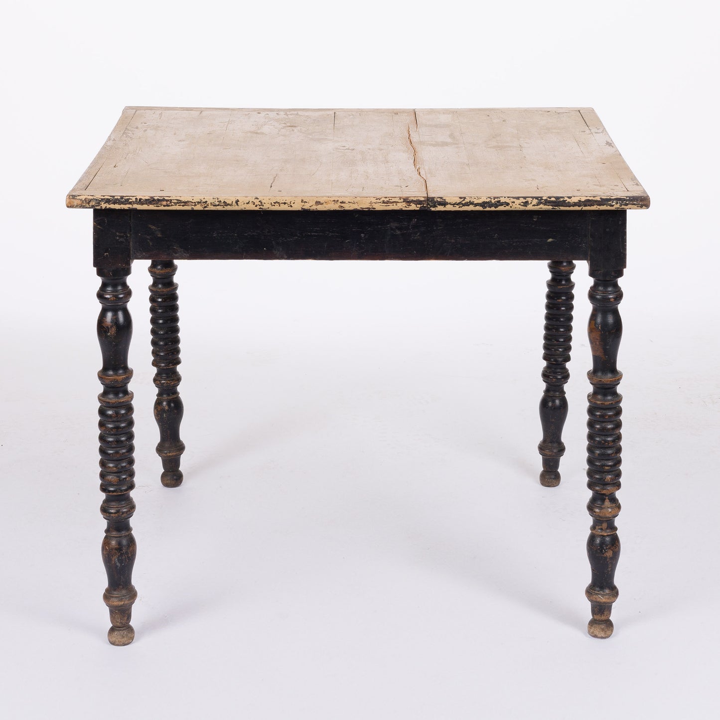 Napoleon III Period Table with Black Legs and Natural Top