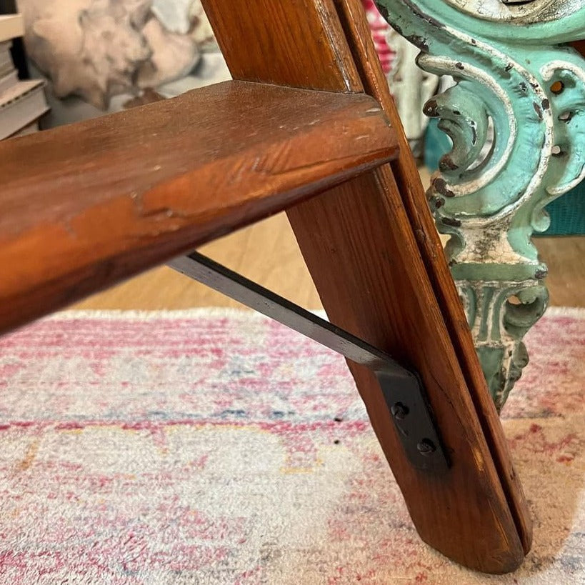 1900 French Large Folding Library Ladder
