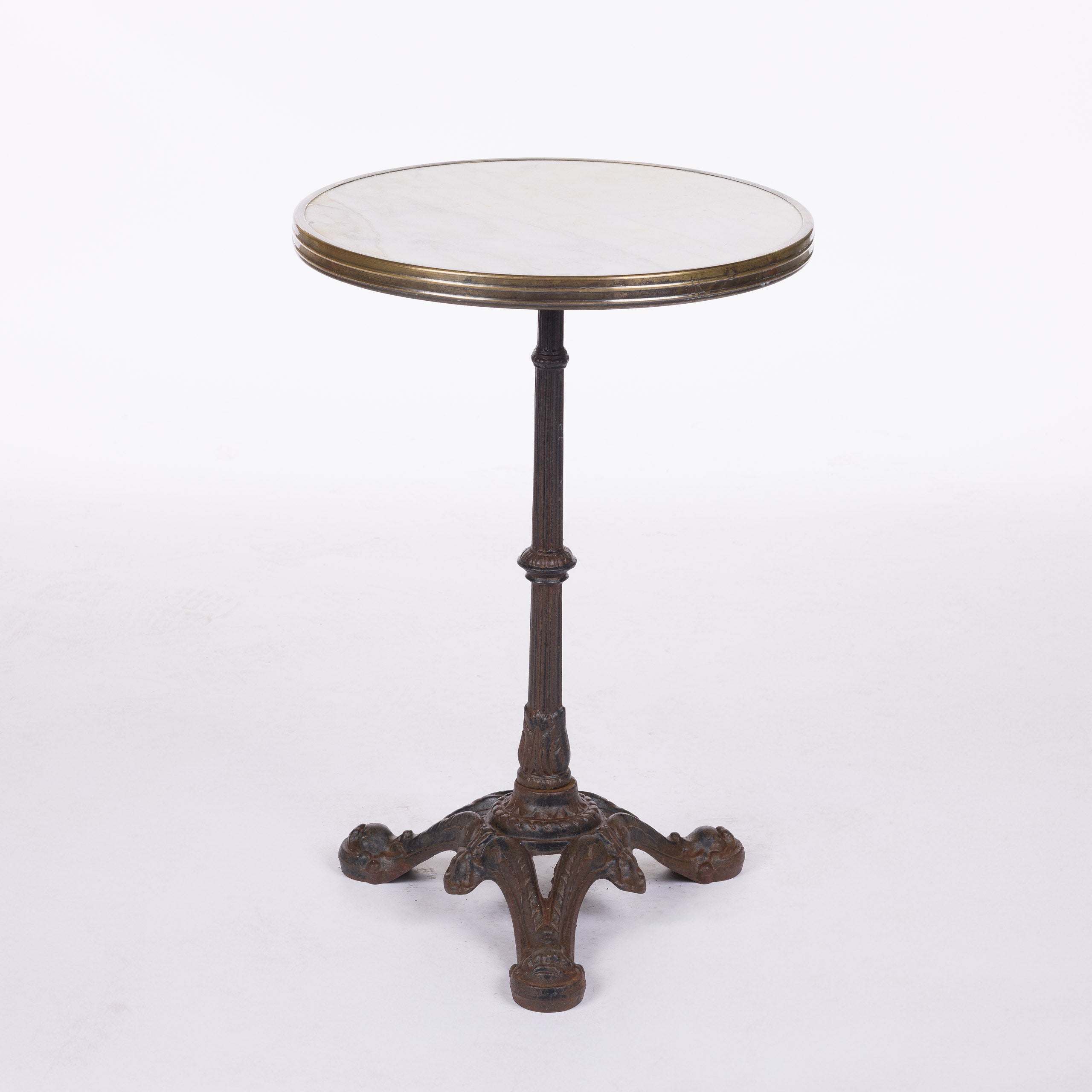 Bistro Table with Copper Edge & Cast Iron Base