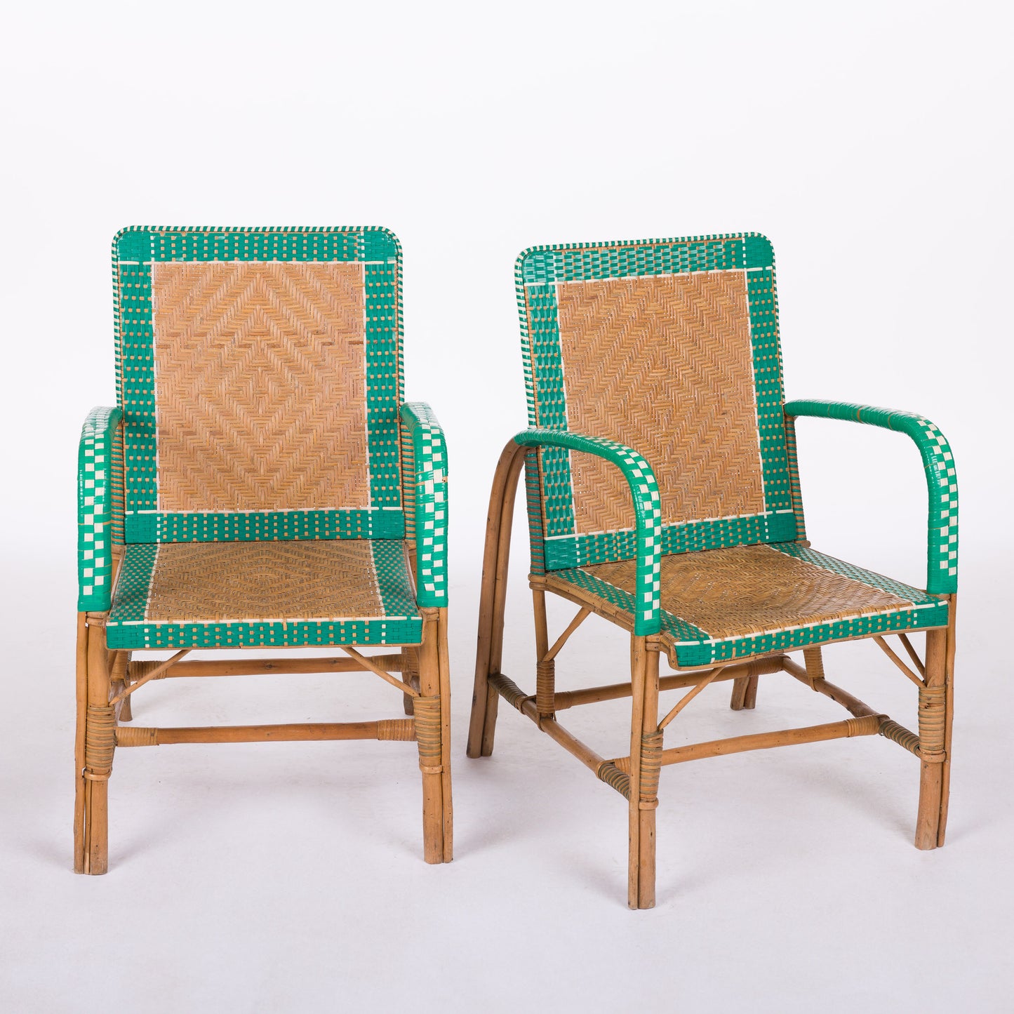 Pair of 1950’s Rattan Arm Chairs
