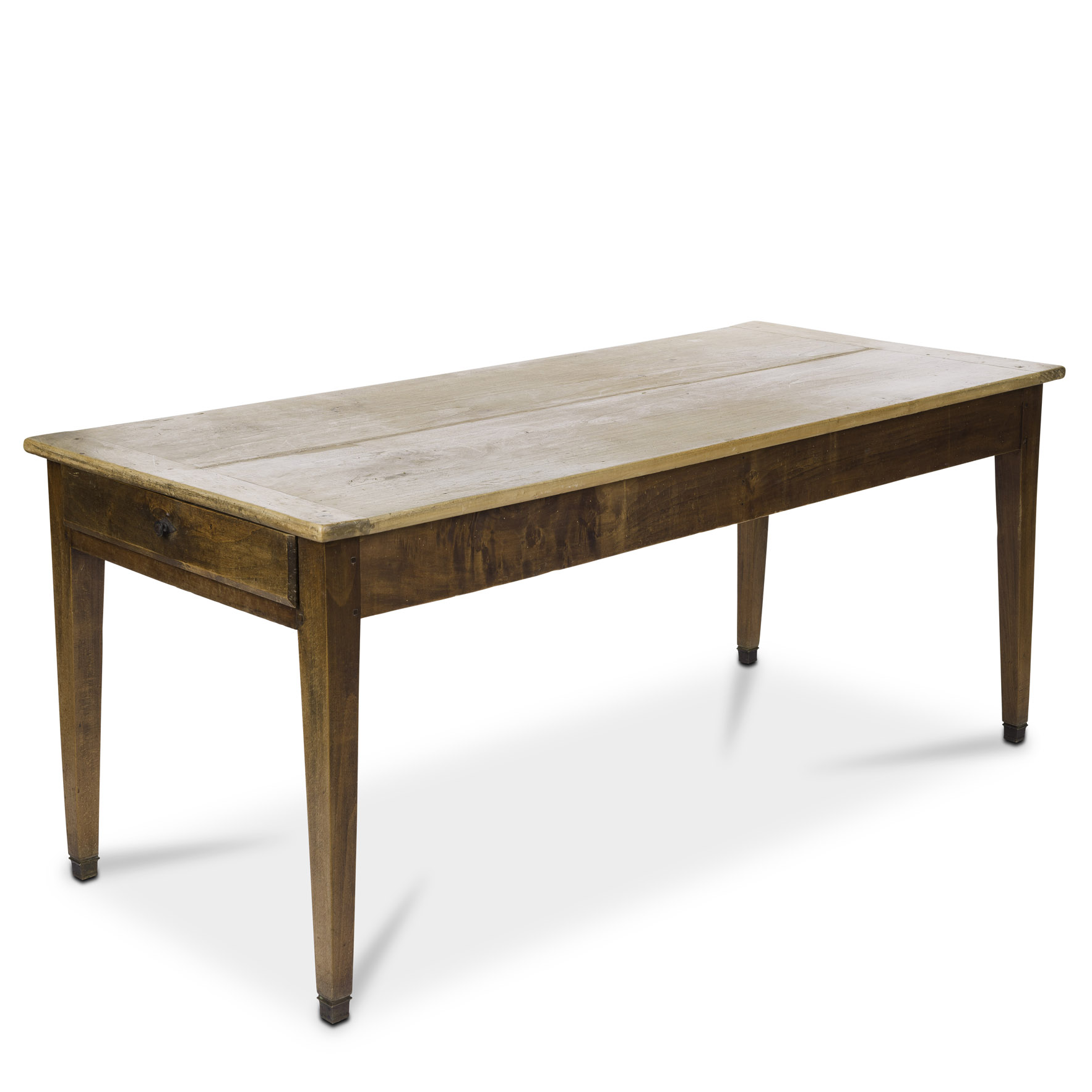 Antique French Dining Table with Walnut Top