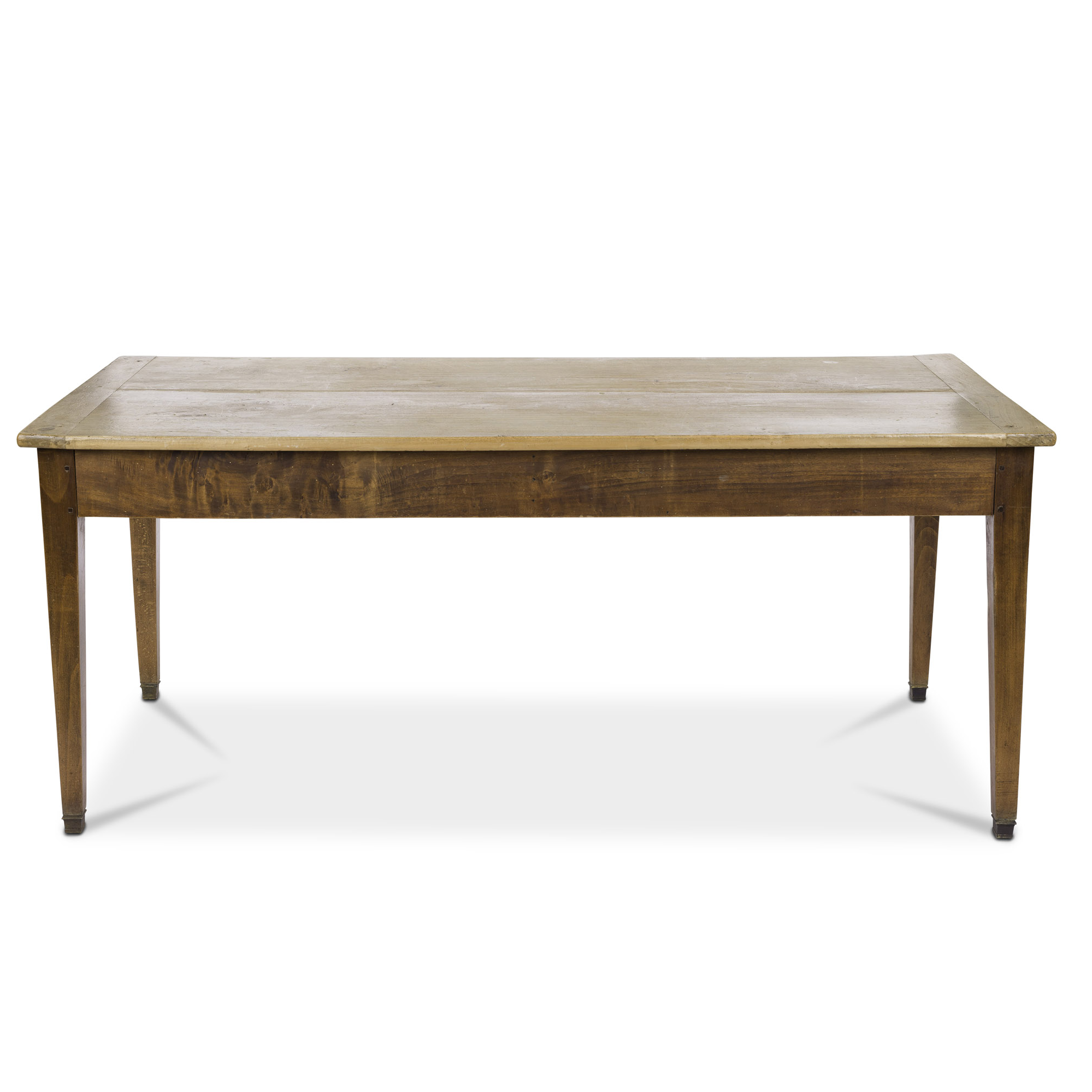 Antique French Dining Table with Walnut Top