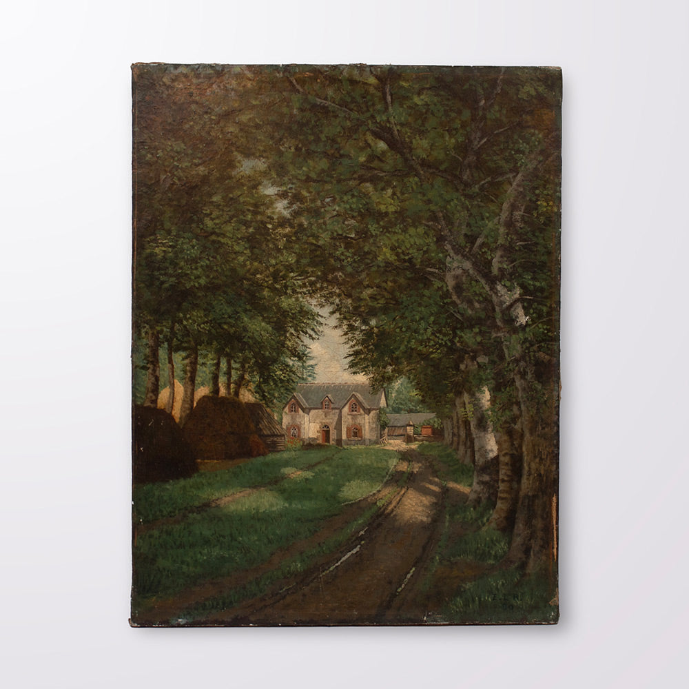 Oil on Canvas, French Country Scene