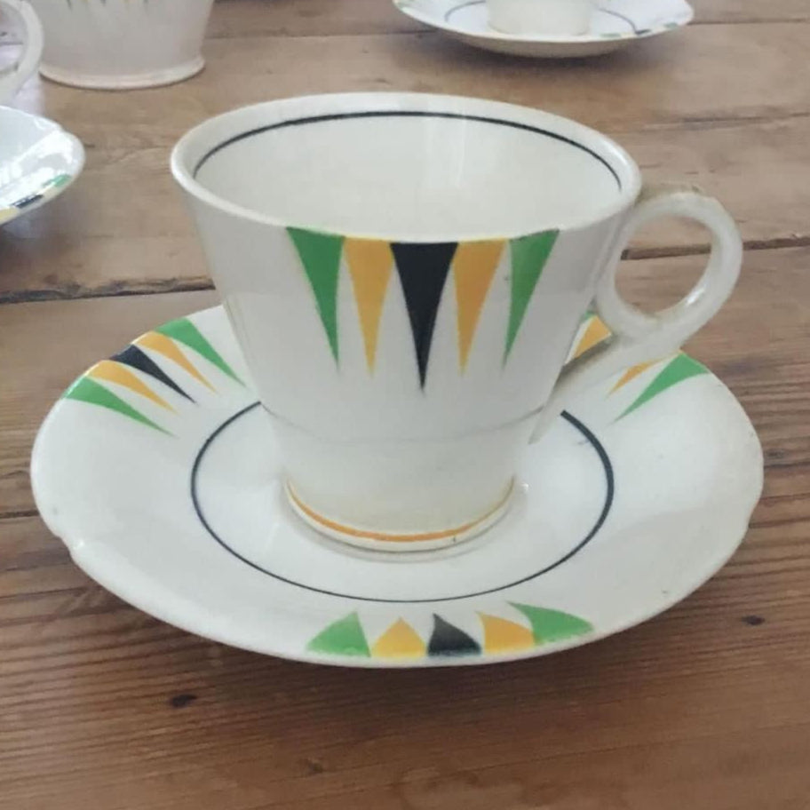 French Art Deco Coffee Set with Sugar Bowl