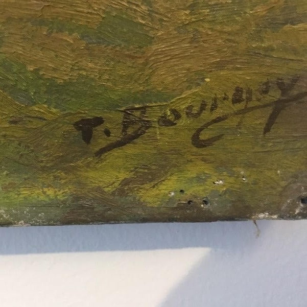 Unframed Oil on Canvas, Lyon Landscape, Signed