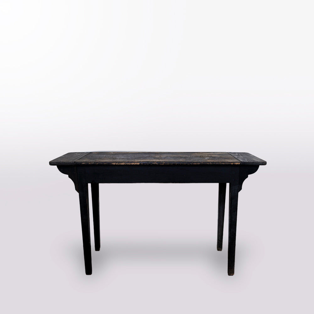 French 1940 Black Painted Console