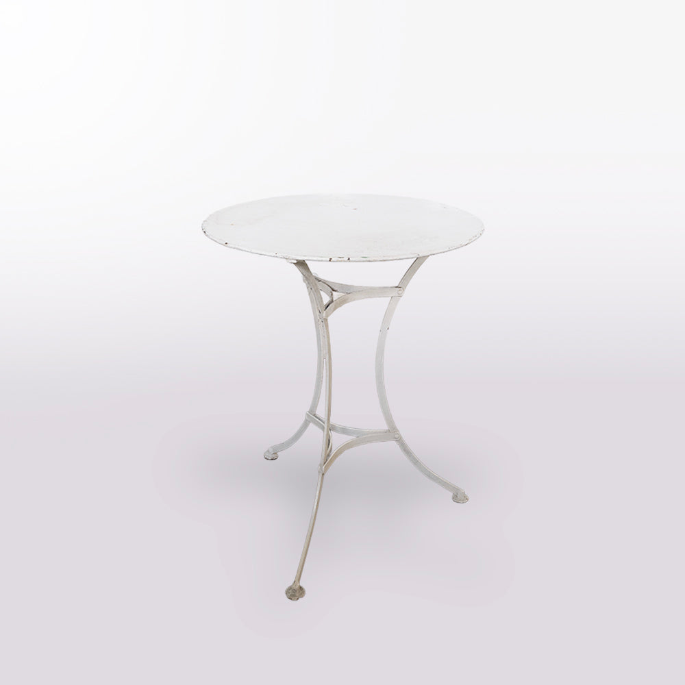 1880 French Iron Painted Bistro table (white, riveted)