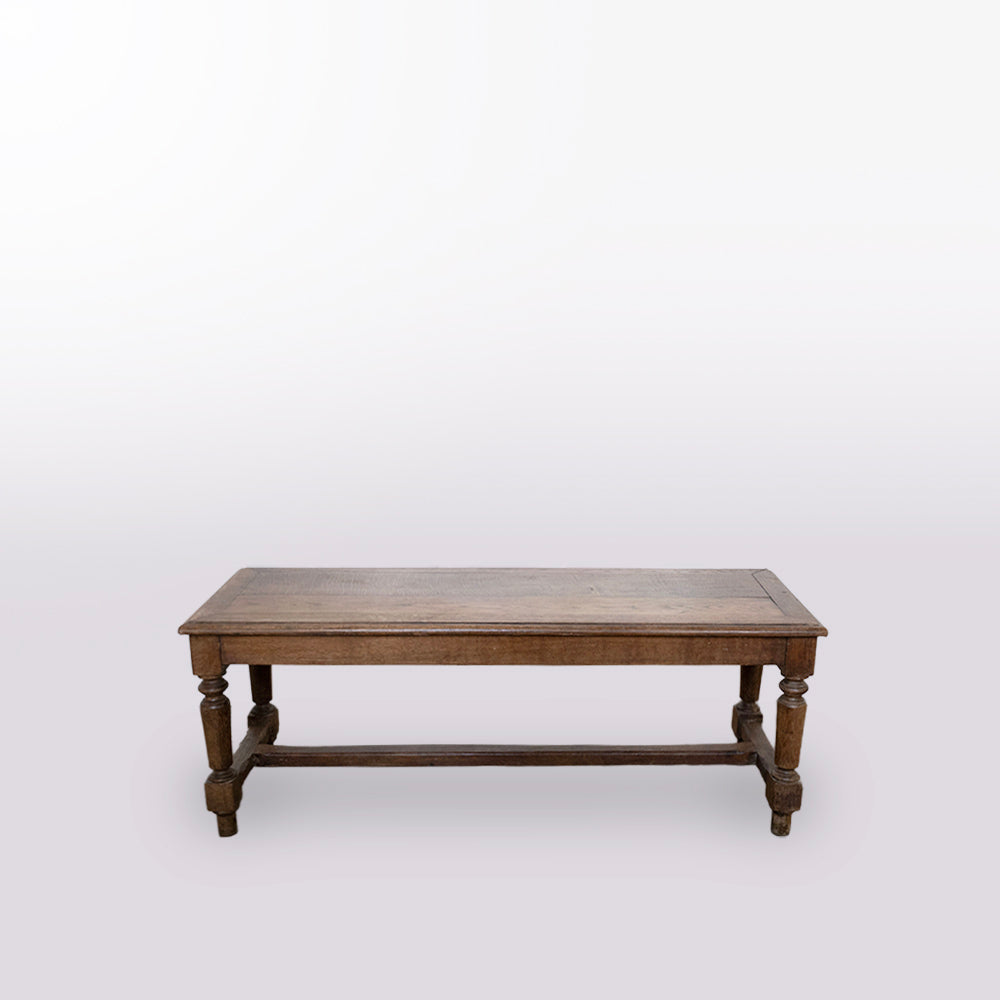 1900s Strong Oak Bench From Library in France