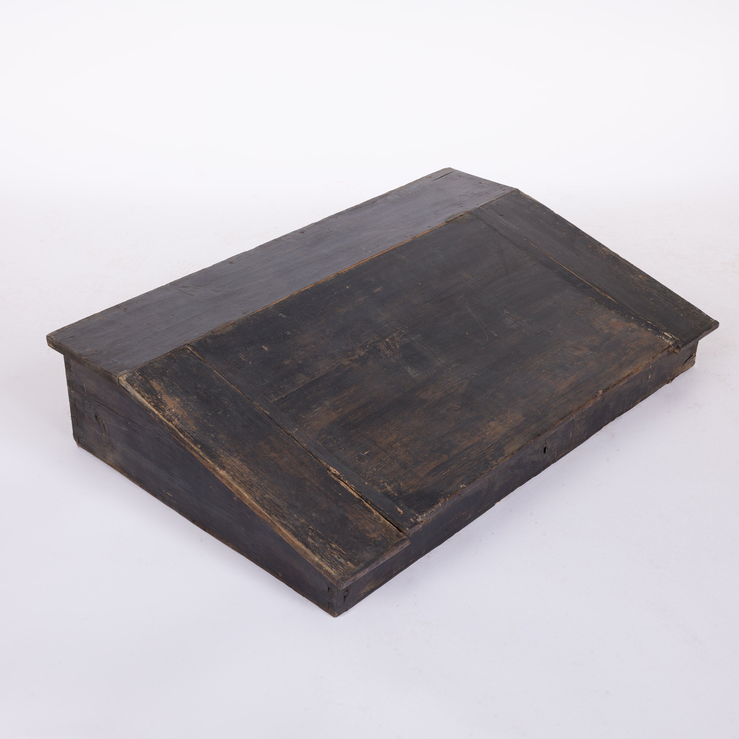 Black Writing Desk Top Gallery, Original Patina