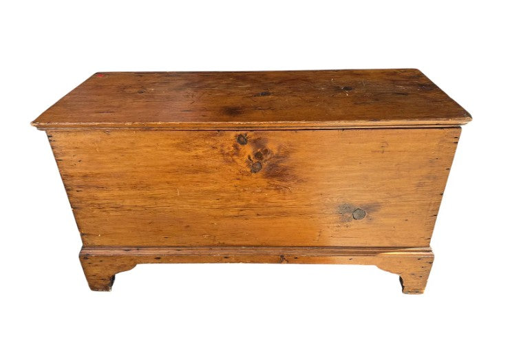 Antique Primitive Pine Blanket Chest / Storage Trunk
