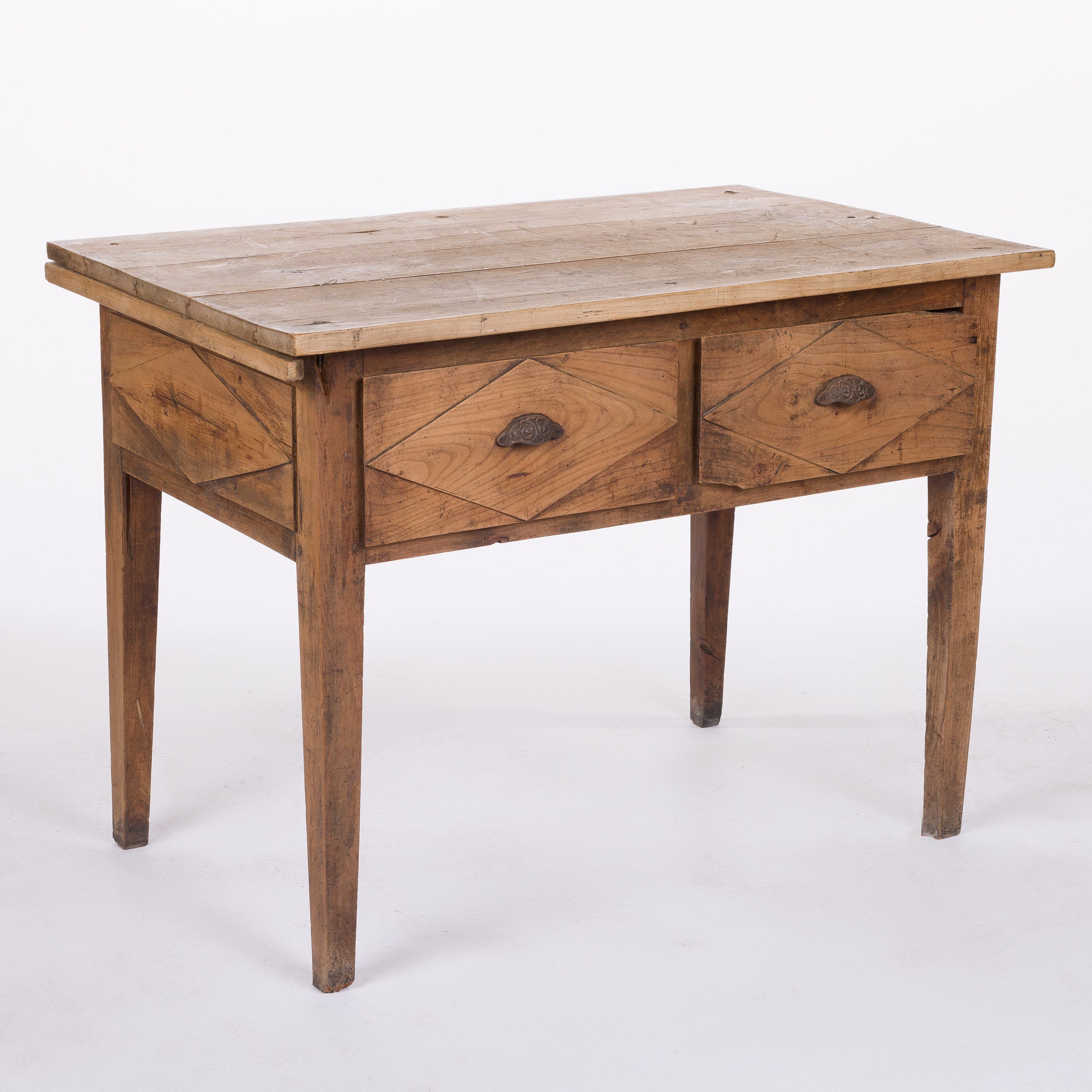 Side Table with Carved Diamond Detail