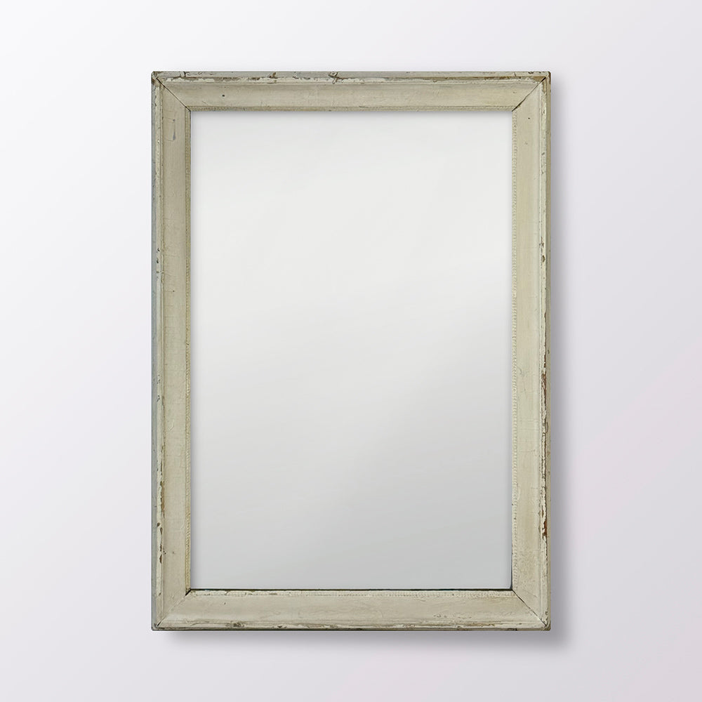 Louis XVI Cream Painted Mercury Glass Mirror