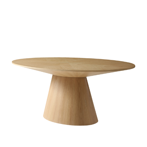 Contemporary Sculptural White Oak Dining Table